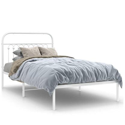 Giroletto con Testiera Metallo Bianco 100x200 cm | homemem39