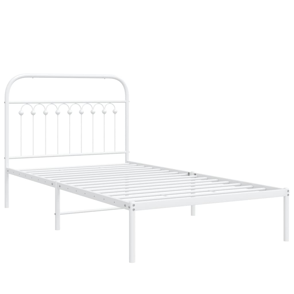 Giroletto con Testiera Metallo Bianco 100x200 cm | homemem39