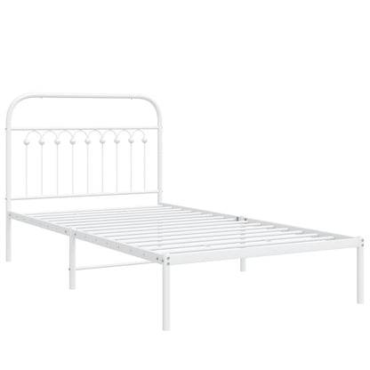 Giroletto con Testiera Metallo Bianco 100x200 cm | homemem39