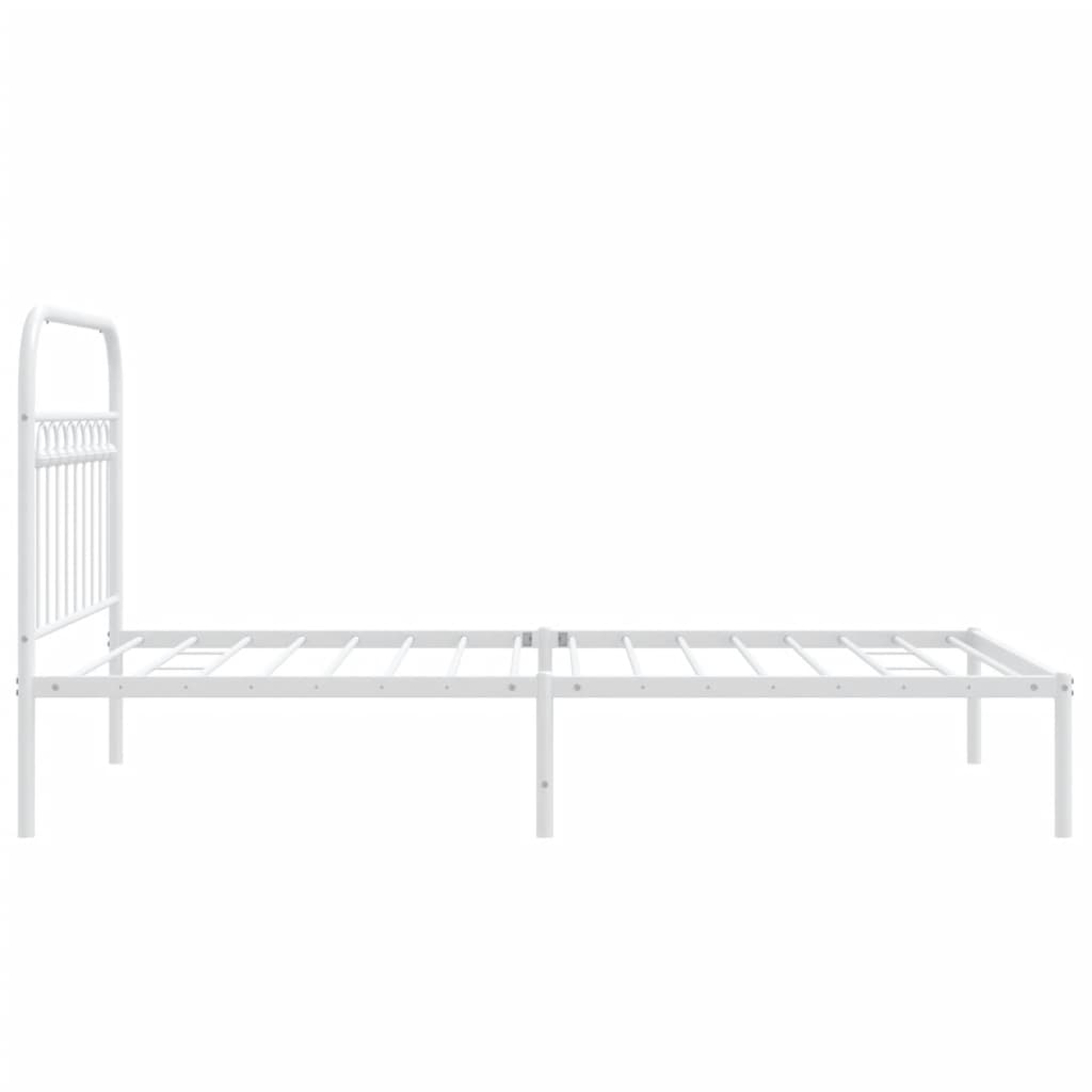 Giroletto con Testiera Metallo Bianco 100x200 cm | homemem39