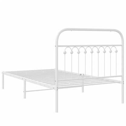 Giroletto con Testiera Metallo Bianco 100x200 cm | homemem39