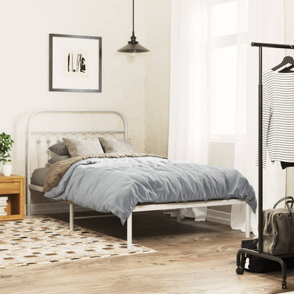 Giroletto con Testiera Metallo Bianco 100x200 cm | homemem39