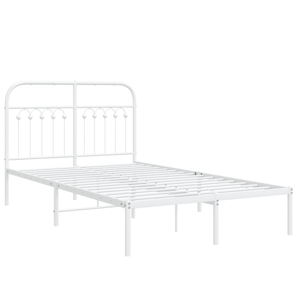 Giroletto con Testiera in Metallo Bianco 120x200 cm | homemem39
