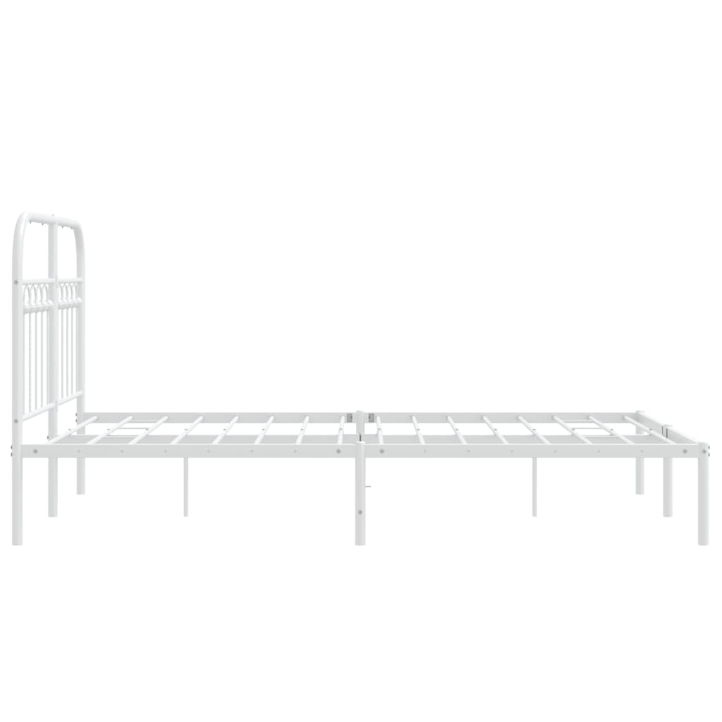 Giroletto con Testiera in Metallo Bianco 120x200 cm | homemem39
