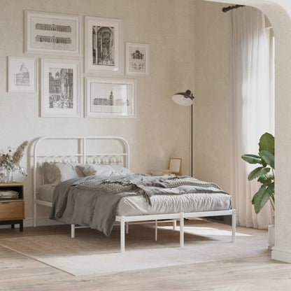 Giroletto con Testiera in Metallo Bianco 120x200 cm | homemem39