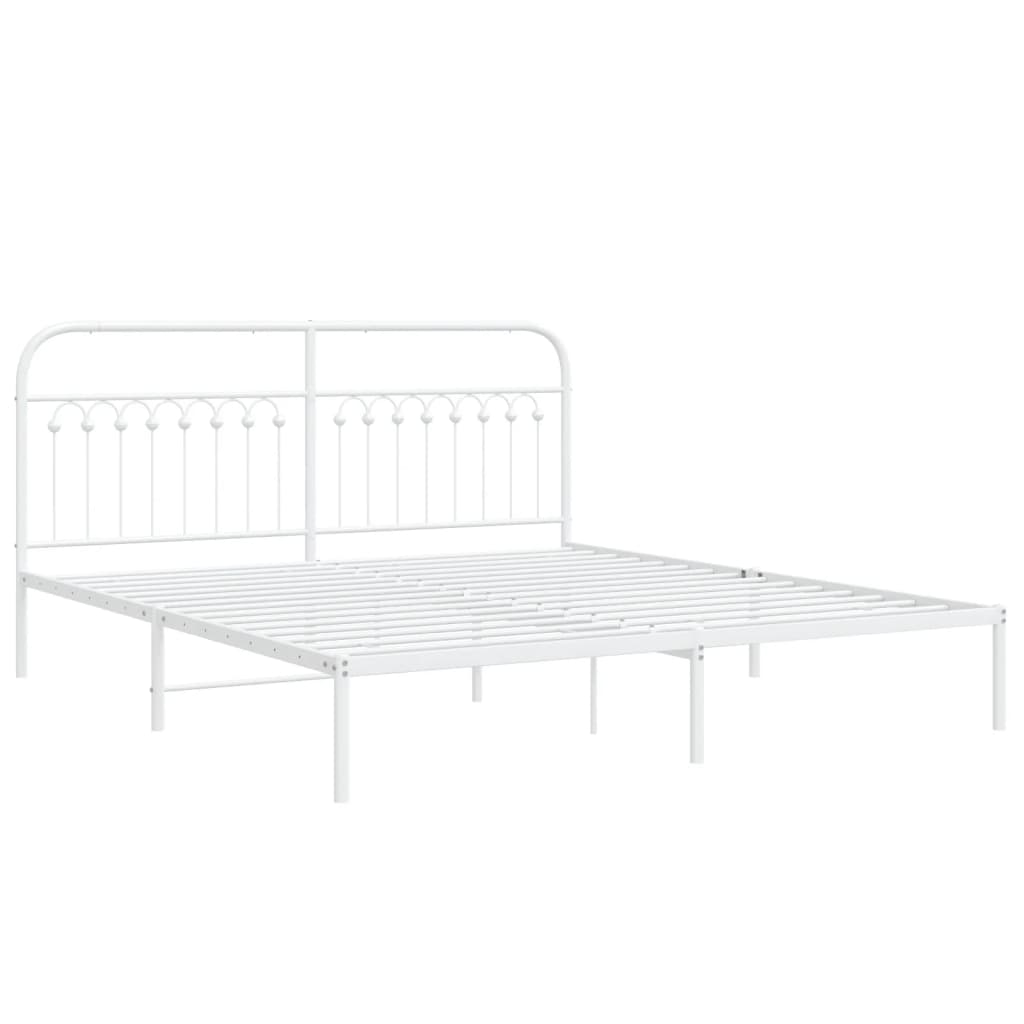 Giroletto con Testiera Metallo Bianco 183x213 cm | homemem39