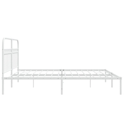 Giroletto con Testiera Metallo Bianco 183x213 cm | homemem39