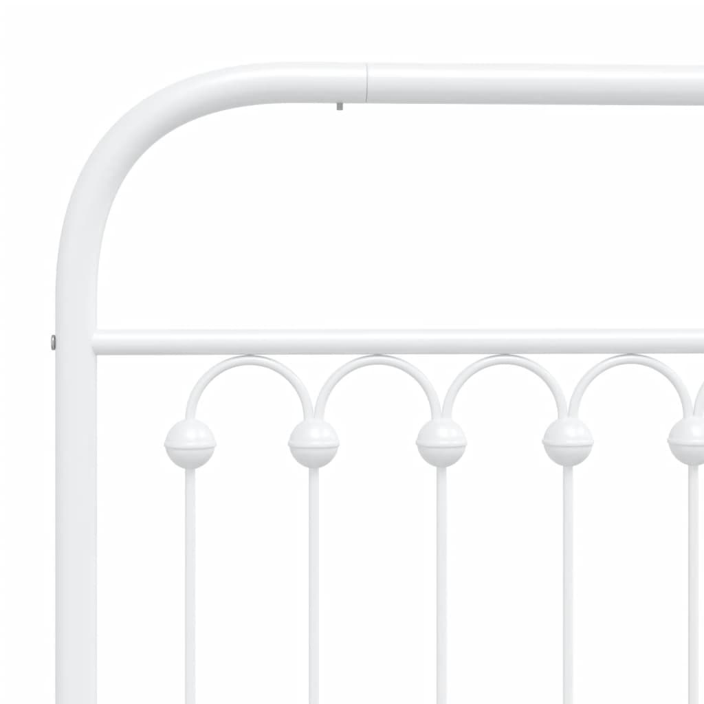 Giroletto con Testiera e Pediera Metallo Bianco 75x190 cm | homemem39