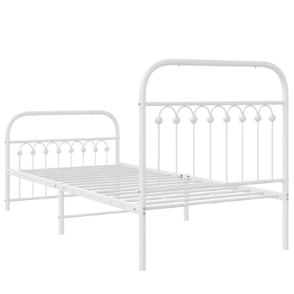 Giroletto con Testiera e Pediera Metallo Bianco 90x200 cm | homemem39