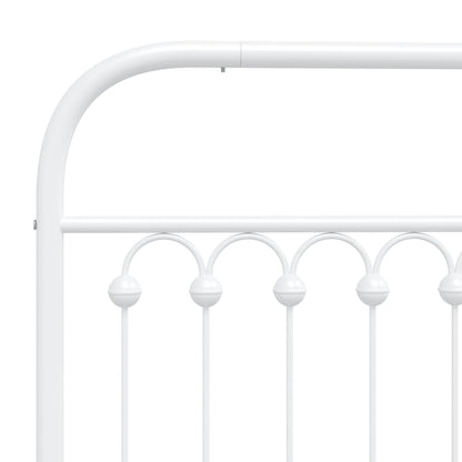 Giroletto con Testiera e Pediera Metallo Bianco 90x200 cm | homemem39