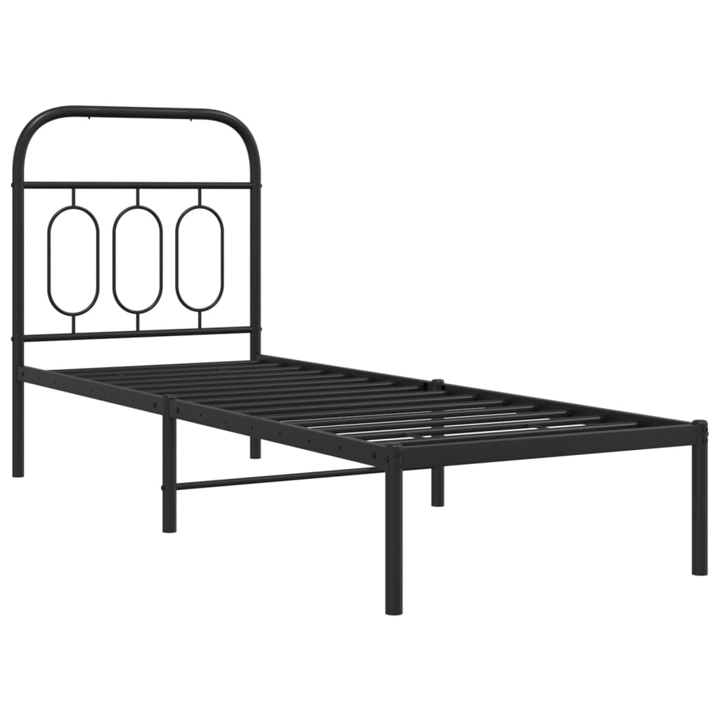 Giroletto con Testiera in Metallo Nero 75x190 cm - homemem39