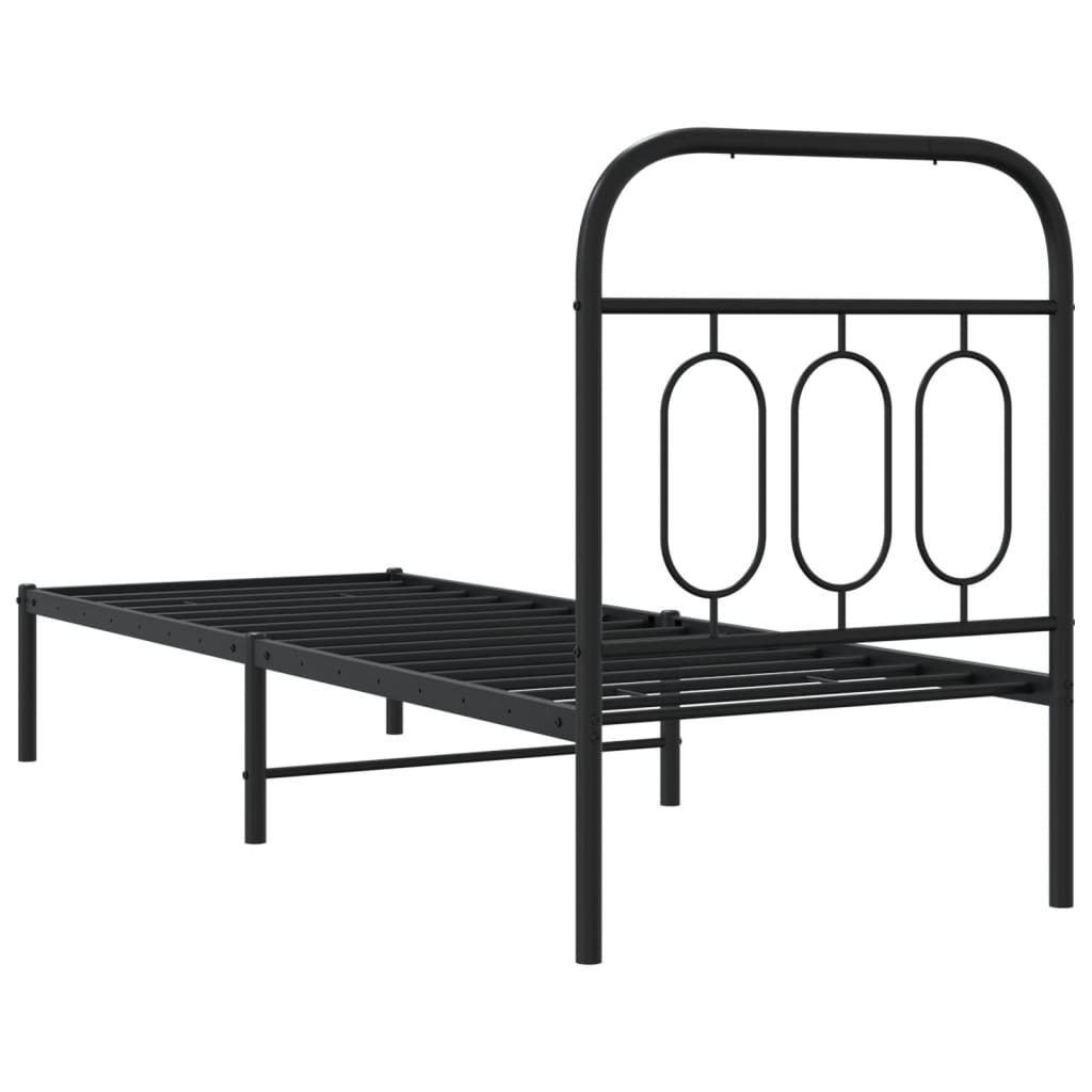 Giroletto con Testiera in Metallo Nero 75x190 cm - homemem39