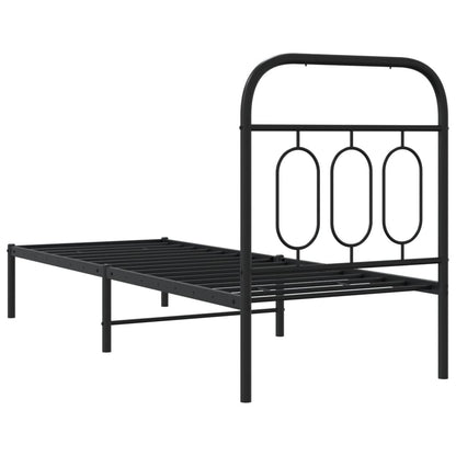 Giroletto con Testiera in Metallo Nero 75x190 cm - homemem39