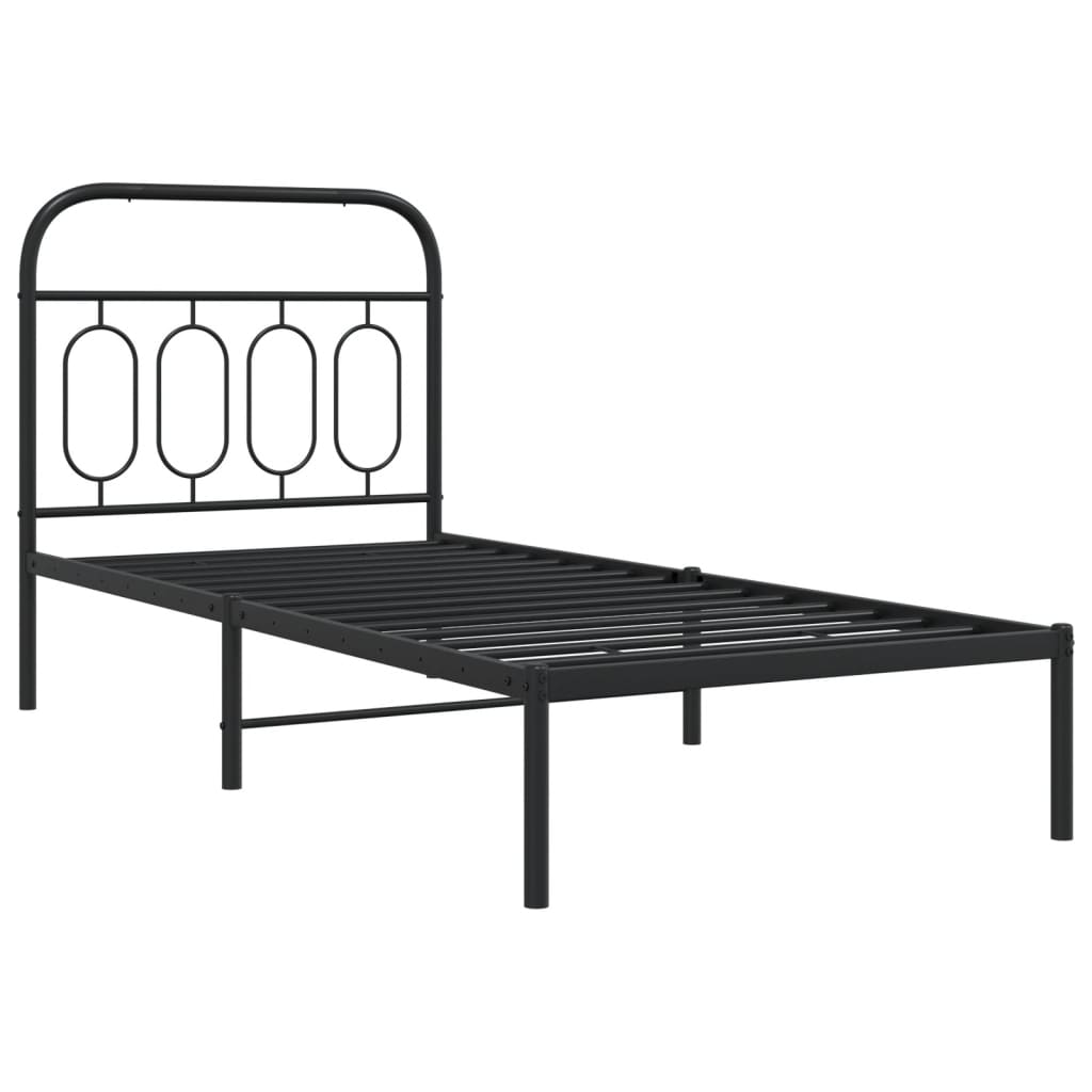 Giroletto con Testiera in Metallo Nero 80x200 cm - homemem39