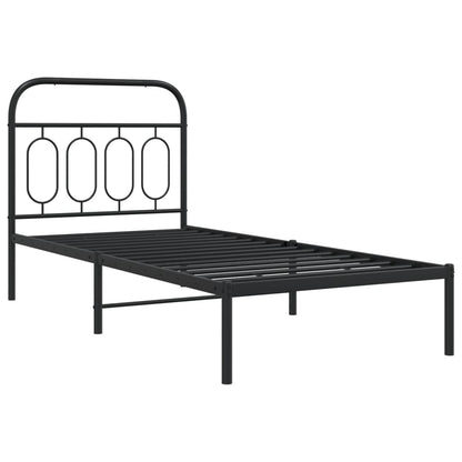 Giroletto con Testiera in Metallo Nero 80x200 cm - homemem39