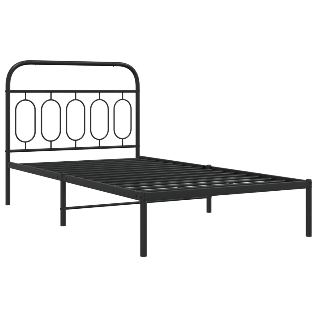 Giroletto con Testiera in Metallo Nero 107x203 cm | homemem39
