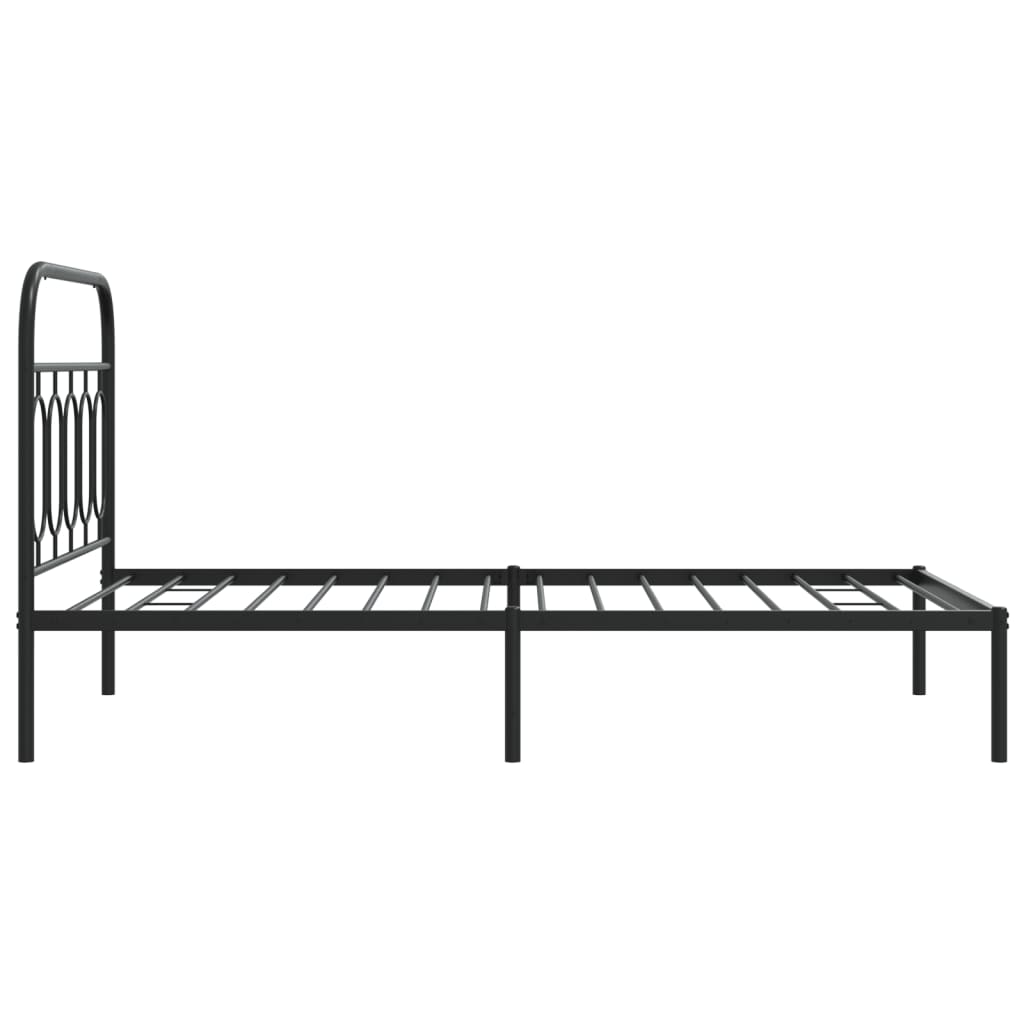 Giroletto con Testiera in Metallo Nero 107x203 cm | homemem39