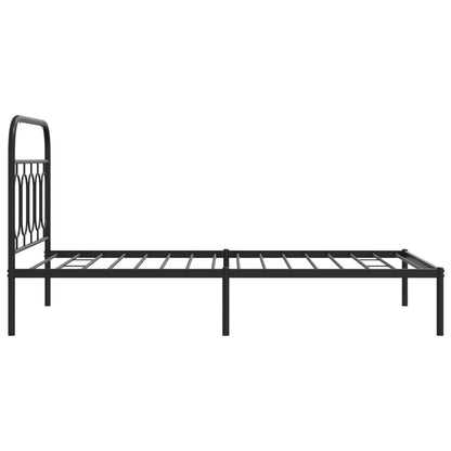 Giroletto con Testiera in Metallo Nero 107x203 cm | homemem39