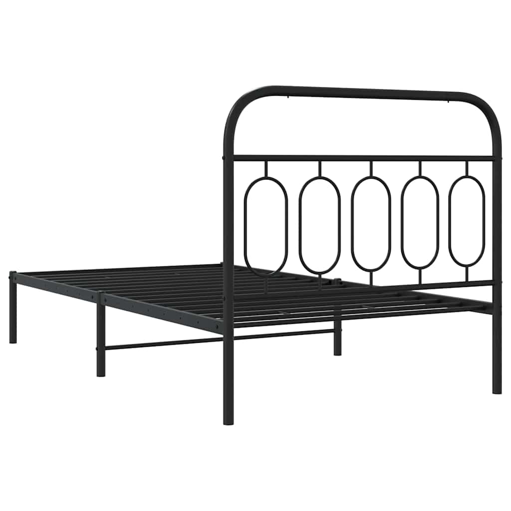 Giroletto con Testiera in Metallo Nero 107x203 cm | homemem39