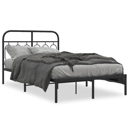 Giroletto con Testiera in Metallo Nero 120x190 cm | homemem39
