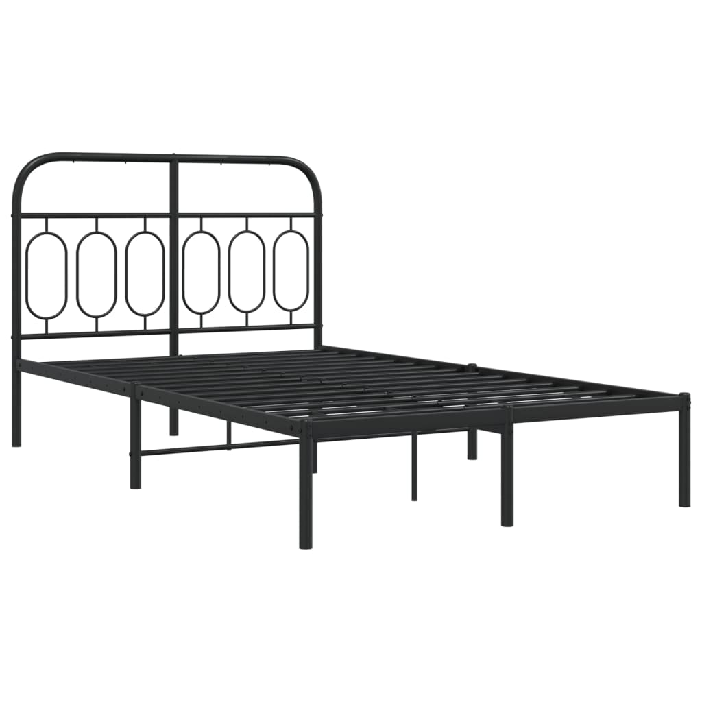 Giroletto con Testiera in Metallo Nero 120x190 cm | homemem39