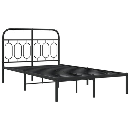 Giroletto con Testiera in Metallo Nero 120x190 cm | homemem39