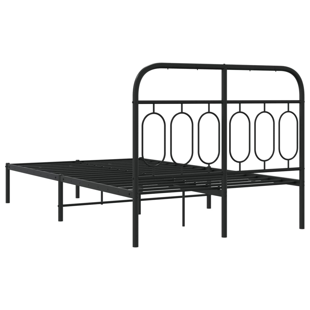 Giroletto con Testiera in Metallo Nero 120x190 cm | homemem39
