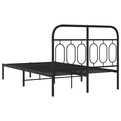Giroletto con Testiera in Metallo Nero 120x190 cm | homemem39