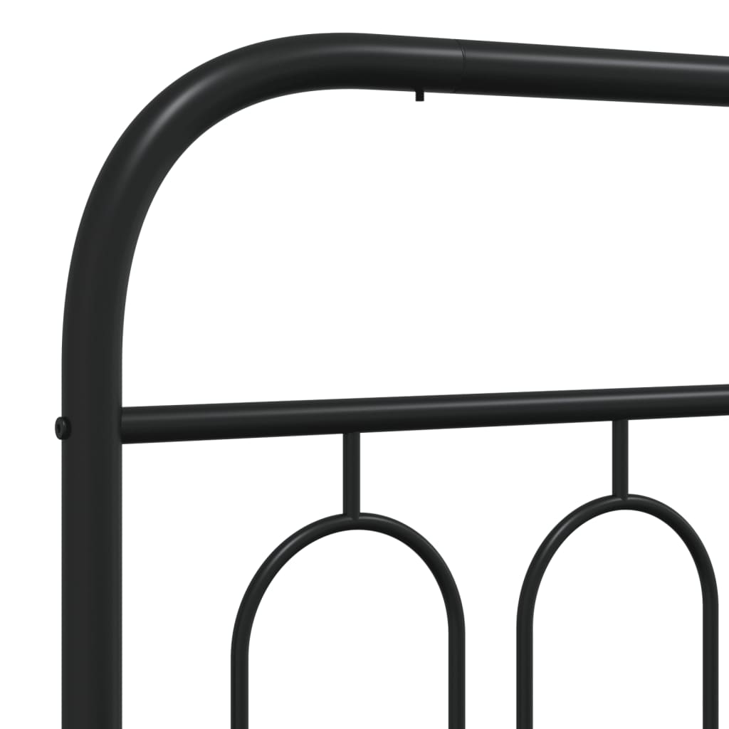 Giroletto con Testiera in Metallo Nero 120x190 cm | homemem39