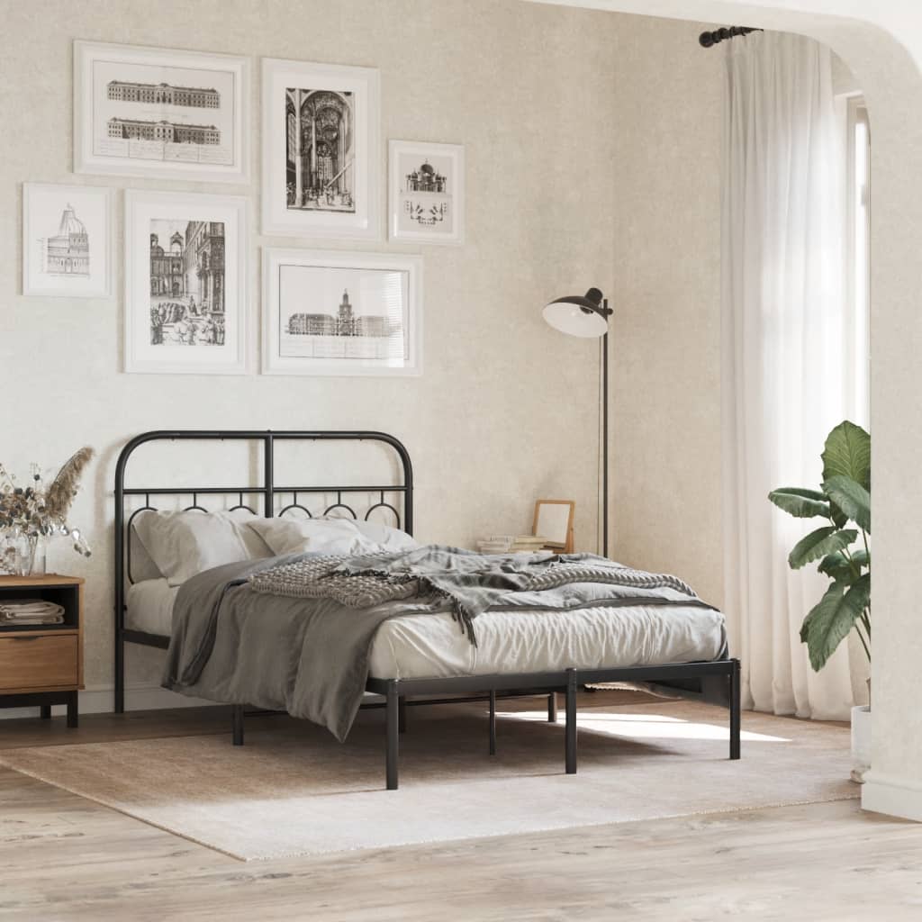 Giroletto con Testiera in Metallo Nero 120x190 cm | homemem39