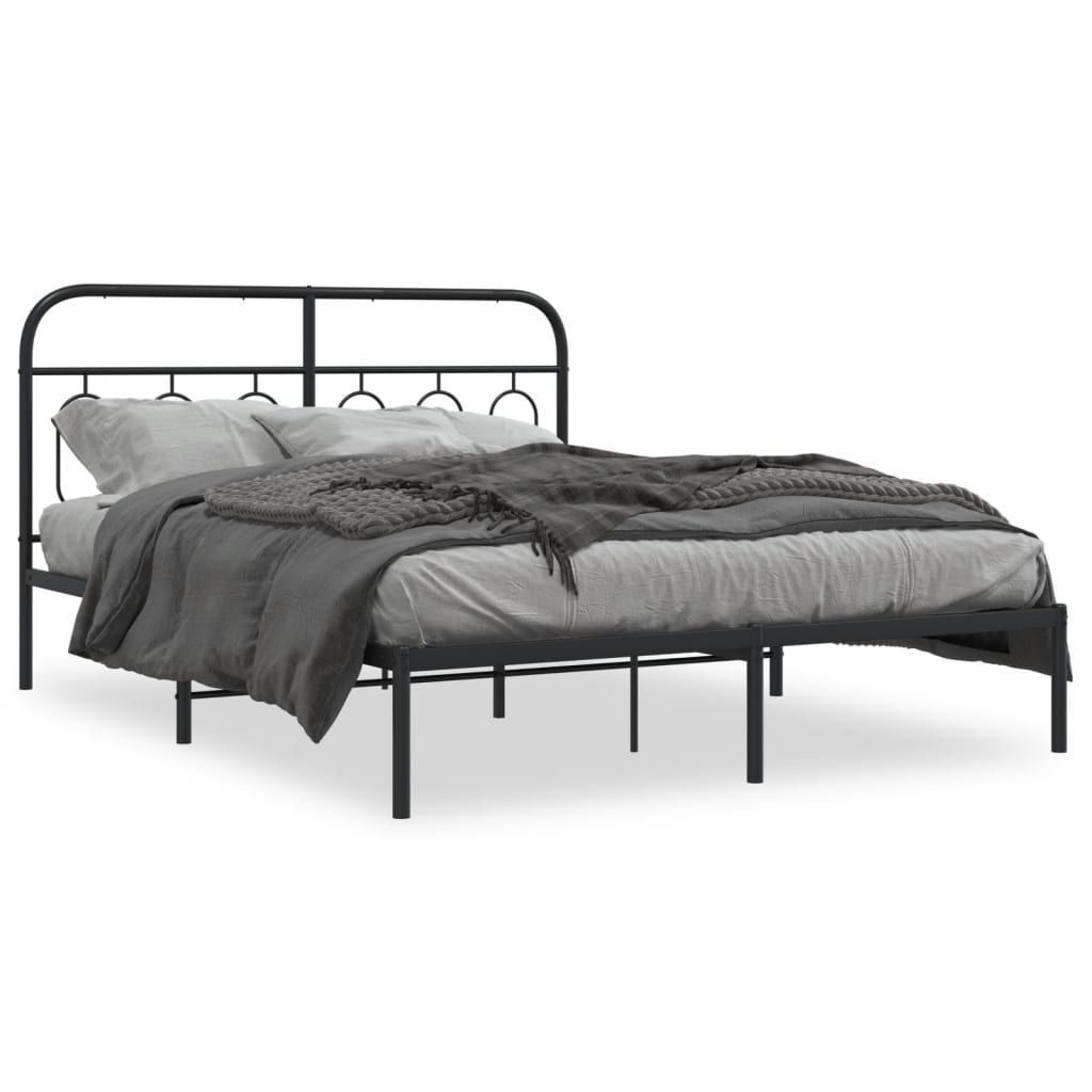 Giroletto con Testiera in Metallo Nero 140x190 cm | homemem39