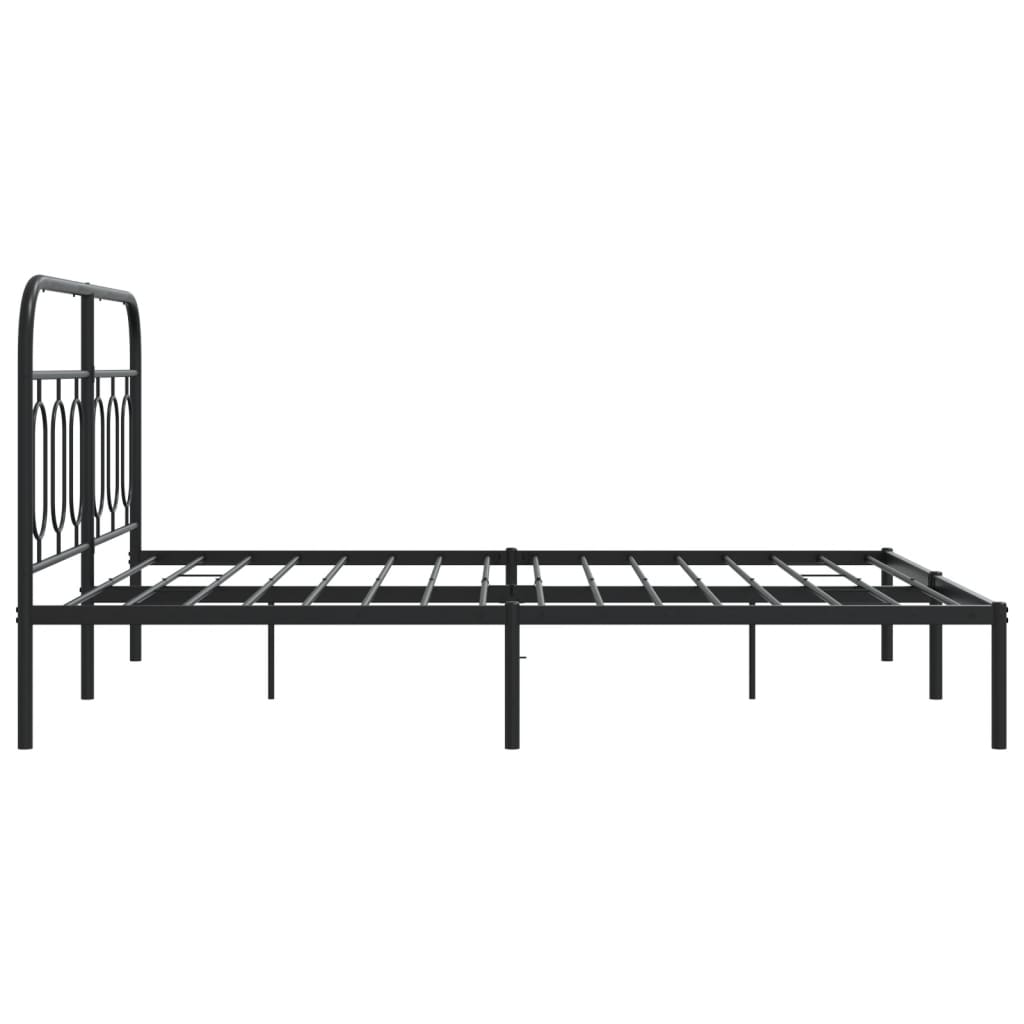Giroletto con Testiera in Metallo Nero 140x190 cm