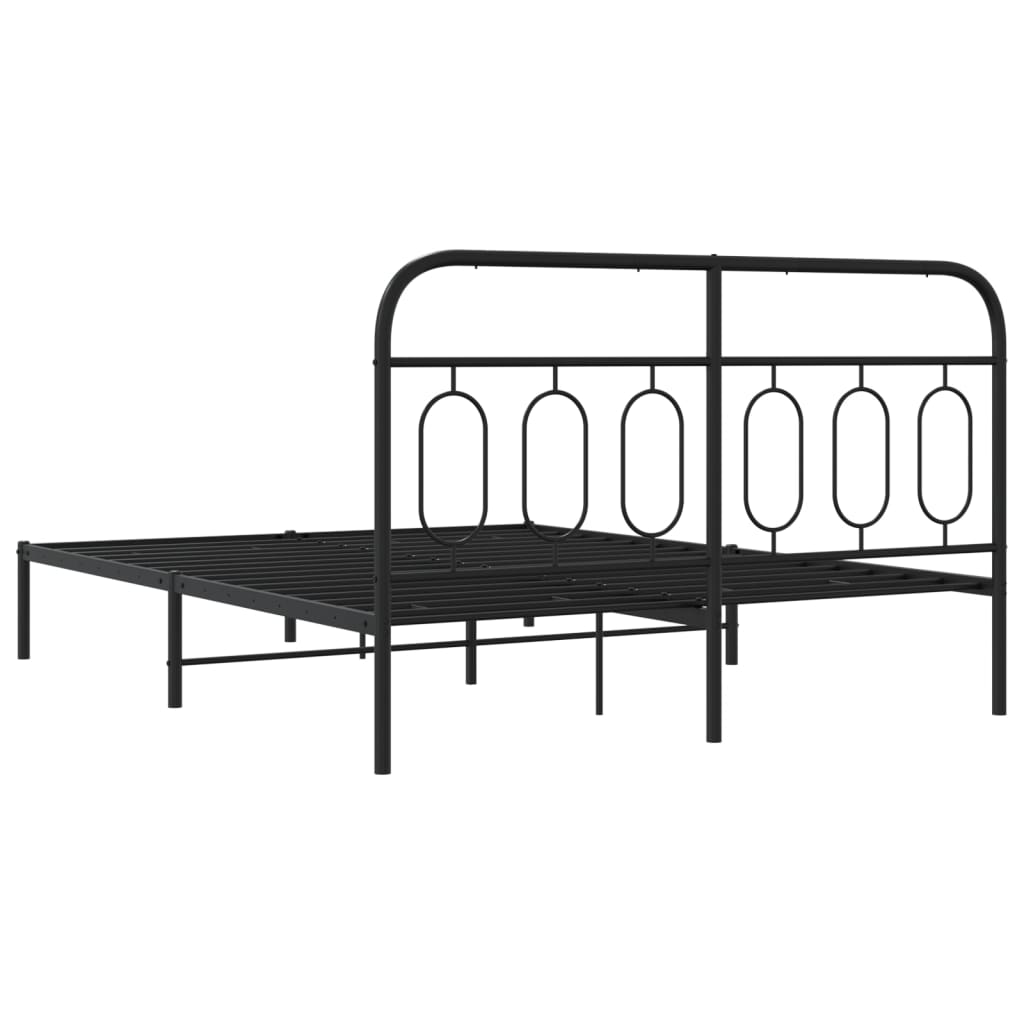 Giroletto con Testiera in Metallo Nero 140x190 cm | homemem39