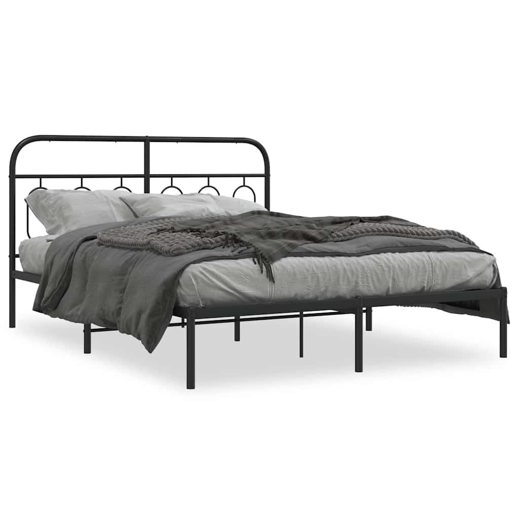 Giroletto con Testiera in Metallo Nero 150x200 cm | homemem39