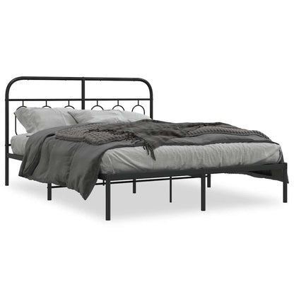Giroletto con Testiera in Metallo Nero 150x200 cm | homemem39