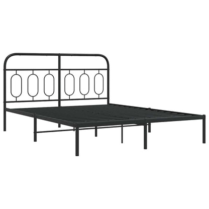 Giroletto con Testiera in Metallo Nero 150x200 cm | homemem39