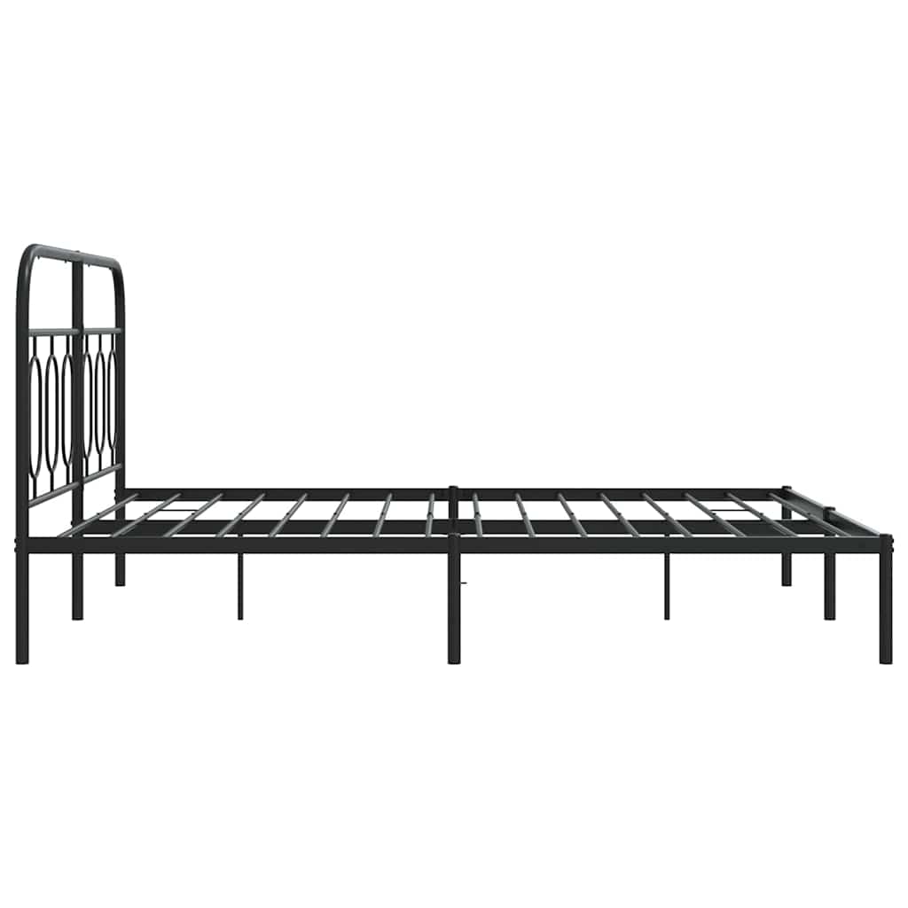 Giroletto con Testiera in Metallo Nero 150x200 cm | homemem39