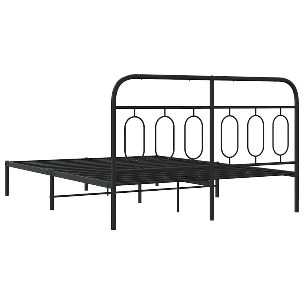 Giroletto con Testiera in Metallo Nero 150x200 cm | homemem39