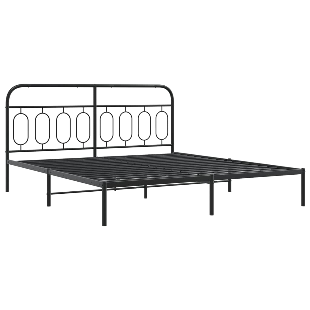 Giroletto con Testiera in Metallo Nero 183x213 cm | homemem39