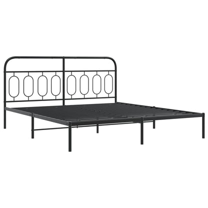 Giroletto con Testiera in Metallo Nero 183x213 cm | homemem39