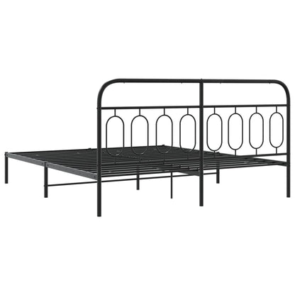 Giroletto con Testiera in Metallo Nero 183x213 cm | homemem39