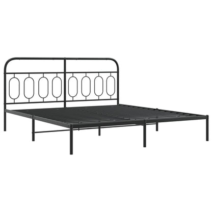 Giroletto con Testiera in Metallo Nero 193x203 cm | homemem39