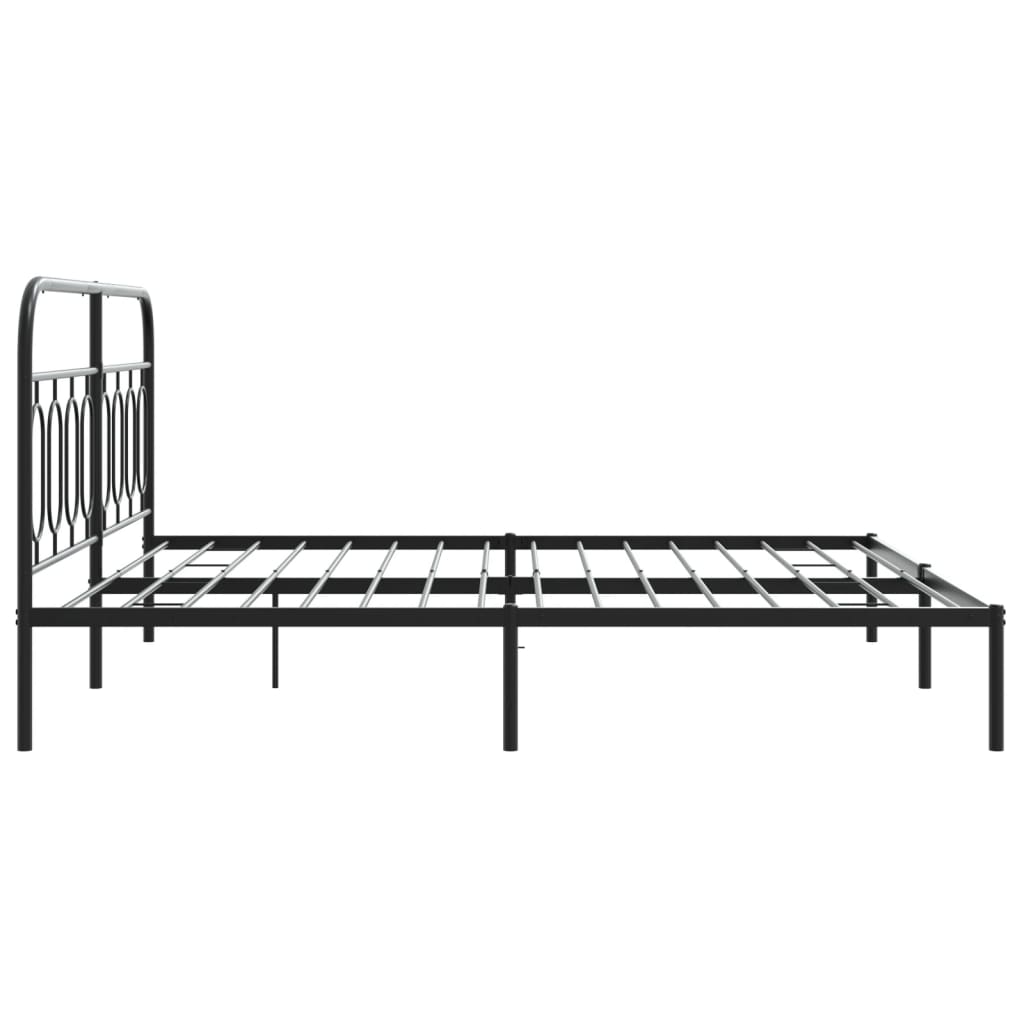 Giroletto con Testiera in Metallo Nero 193x203 cm | homemem39