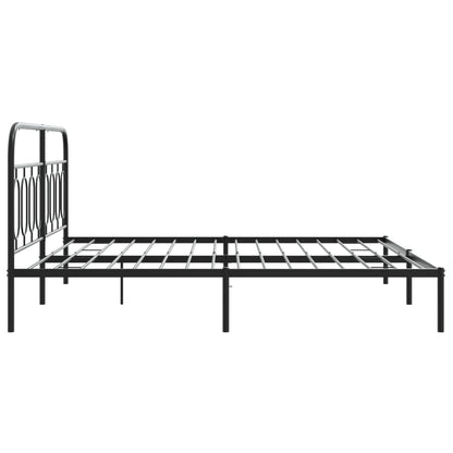 Giroletto con Testiera in Metallo Nero 193x203 cm | homemem39