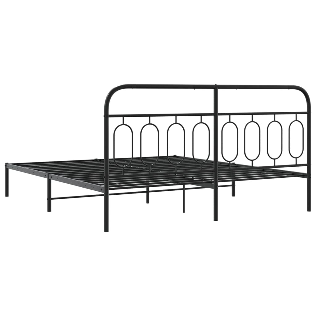 Giroletto con Testiera in Metallo Nero 193x203 cm | homemem39
