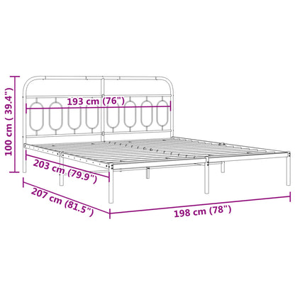 Giroletto con Testiera in Metallo Nero 193x203 cm | homemem39