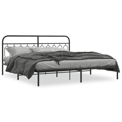 Giroletto con Testiera in Metallo Nero 200x200 cm | homemem39