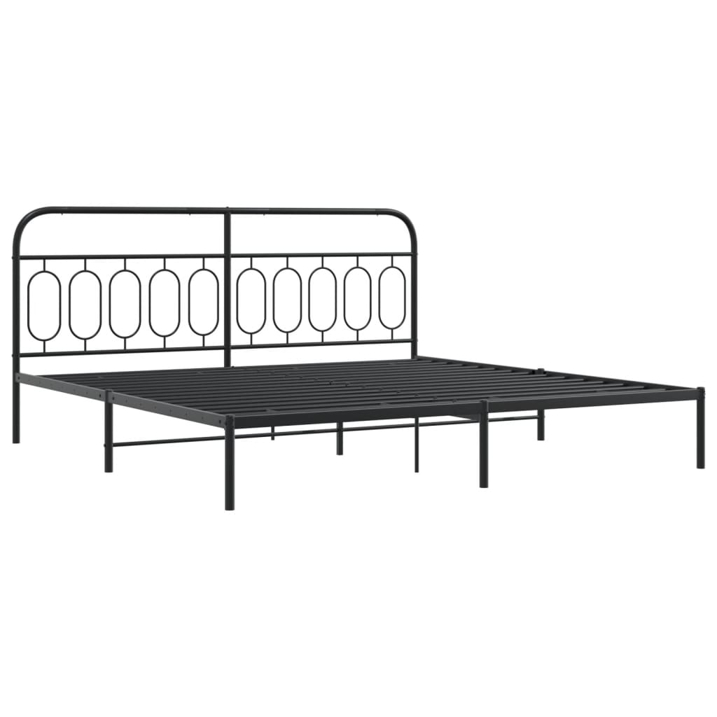Giroletto con Testiera in Metallo Nero 200x200 cm | homemem39
