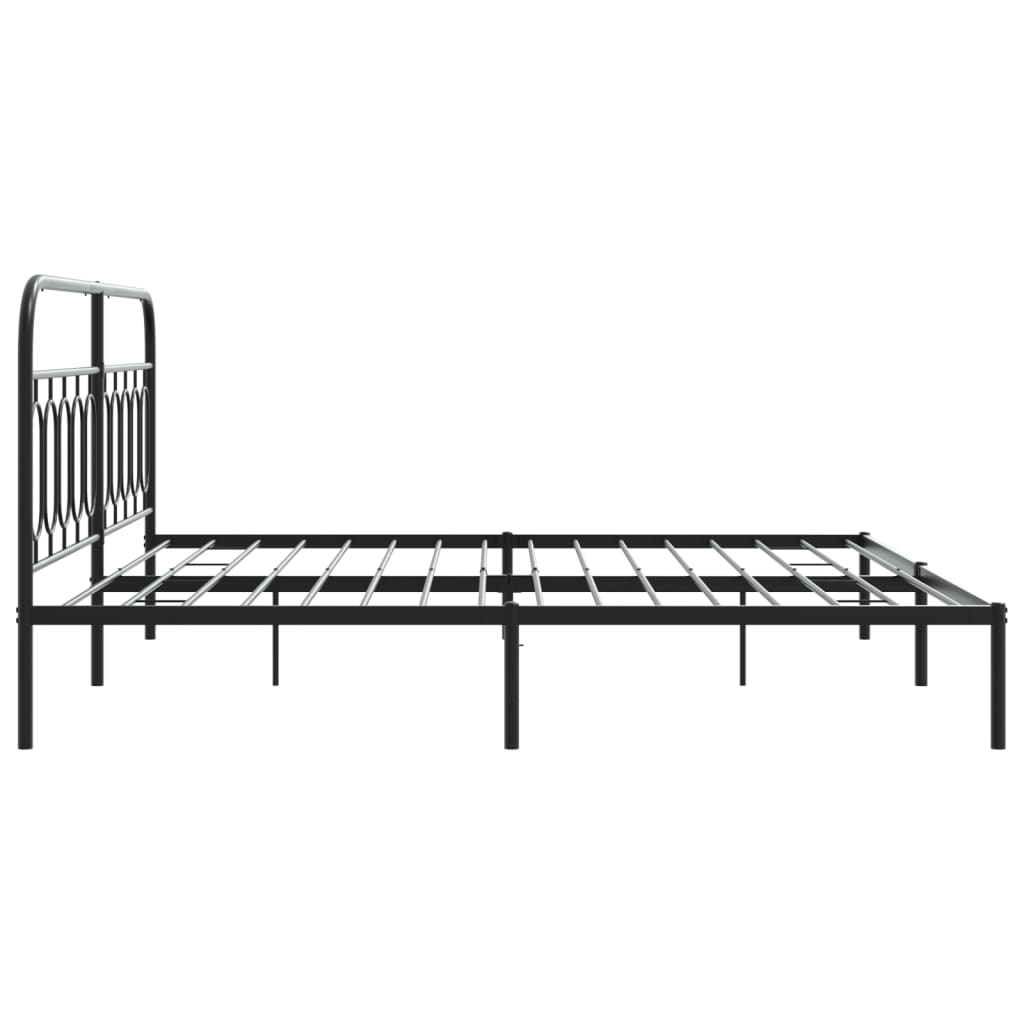 Giroletto con Testiera in Metallo Nero 200x200 cm | homemem39