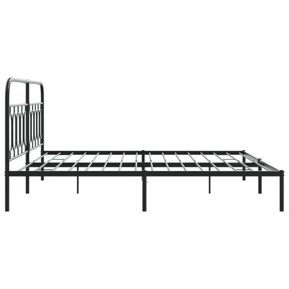 Giroletto con Testiera in Metallo Nero 200x200 cm | homemem39